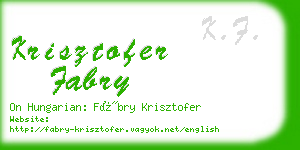 krisztofer fabry business card